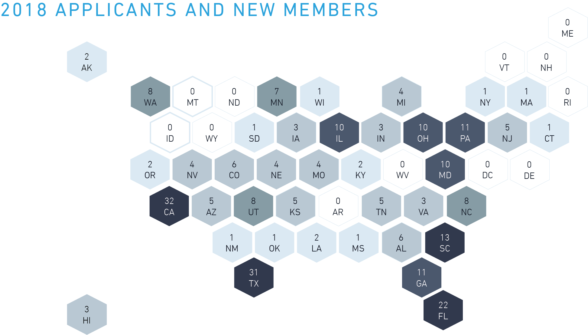 Applicant New Member Map